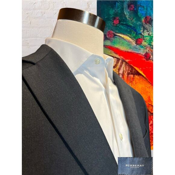 Burberry London 39S Charcoal Gray Super 100s Blazer Sport Coat Jacket - Picture 4 of 14